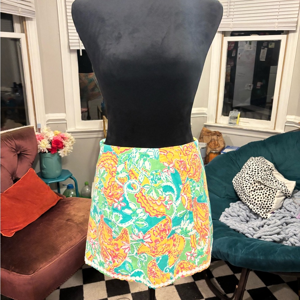 Lilly Pulitzer Orange and Green Skirt